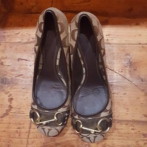 Coach brown wedges